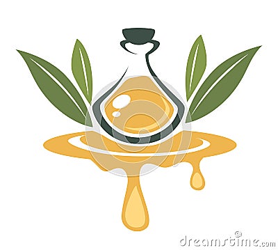 Olive oil, oily liquid organic product banner vector Vector Illustration