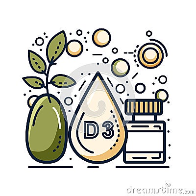 Olive oil and olives vector line icon. Olive oil bottle with olives and olive branch. Nutrition and healthy life style concept Vector Illustration