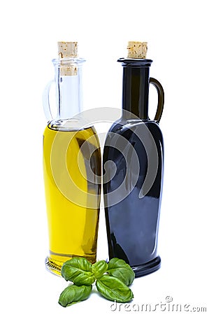 Olive oil and vinegar Stock Photo