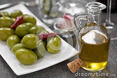 Olive and olive oil Stock Photo