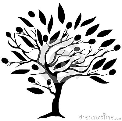 Olive Tree Vector Illustration