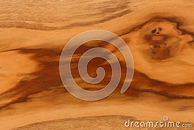 Olive Wood plank brown texture background on macro. Stock Photo