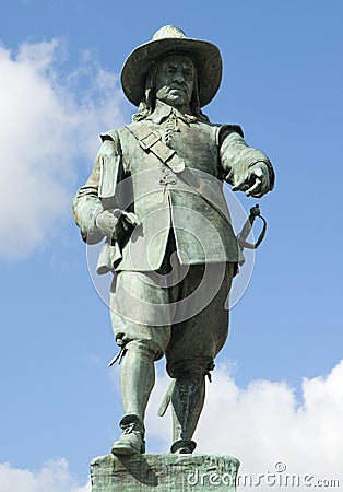 Oliver Cromwell Statue Stock Photo