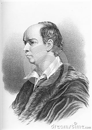 Oliver Goldsmith, Irish novelist, playwright and poet Stock Photo