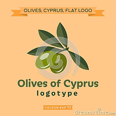 Olives of Cyprus logo Vector Illustration