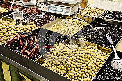 Olives, Market, Jerusalem, Israel Stock Photo