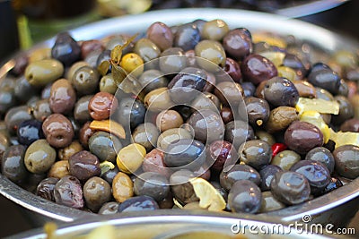 Olives at the market Stock Photo