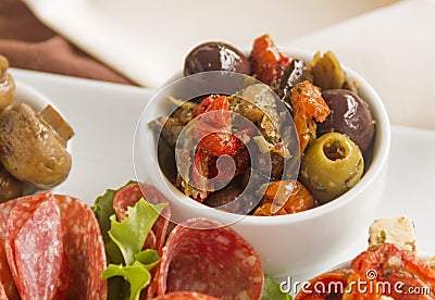 Olives And Sundried Tomatoes Stock Photo