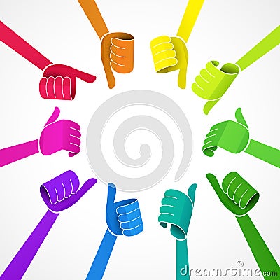 Ð¡ollection of color hands Vector Illustration
