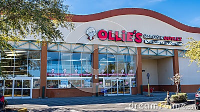 Ollie`s Bargain Outlet, a chain of discount retail stores - Homosassa, Florida, USA Editorial Stock Photo