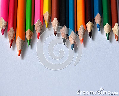 Ð¡olored pencils on a white background. Stock Photo