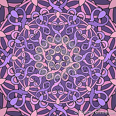 Ð¡olour decorative background with a circular pattern. Mandala Vector Illustration