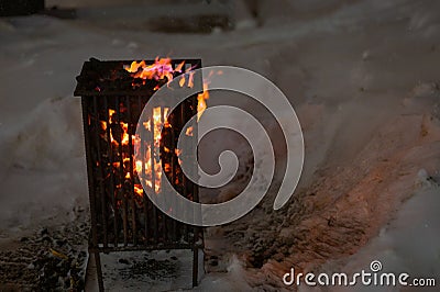 Olsztyn, Poland - February 8, 2021 - Frosty Winter in Olsztyn seeded hand heater at bus stops Stock Photo