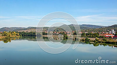 Olt river in Ramnicu Valcea city Stock Photo