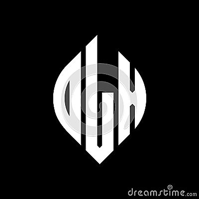 OLX circle letter logo design with circle and ellipse shape. OLX ellipse letters with typographic style. The three initials form a Vector Illustration