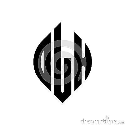OLX circle letter logo design with circle and ellipse shape. OLX ellipse letters with typographic style. The three initials form a Vector Illustration