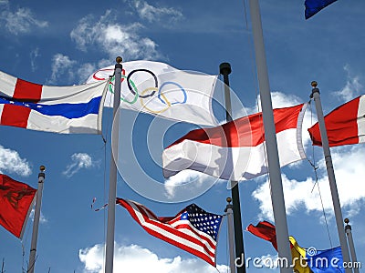 Olympic flag Editorial Stock Photo