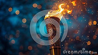 An Olympic flame 2024 AI Generated Stock Photo