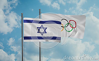 Olympic Games and Israel flag Editorial Stock Photo