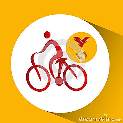 Olympic gold medal mountain bike Vector Illustration