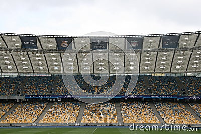 Olympic NSC, Kiev. Before UEFA Champions League Final Editorial Stock Photo