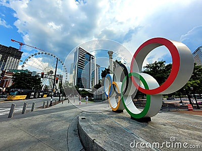Olympic park and Atlanta air-conditioned ferris wheel Editorial Stock Photo