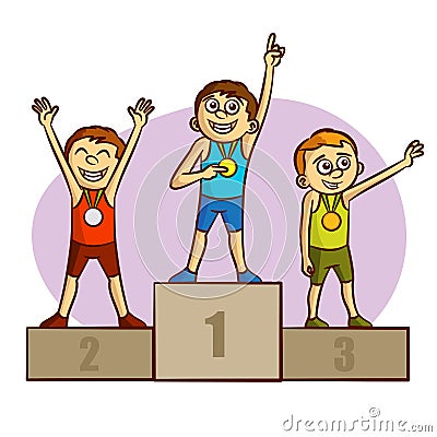 Olympic Sports. Champions. Medalists. Athletes Vector Illustration