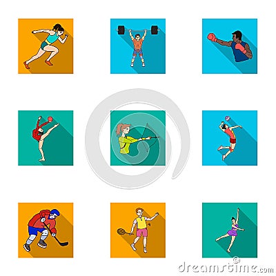 Olympic sports. Winter and summer sports. A set of pictures about athletes.Olympic sports icon in set collection on flat Vector Illustration