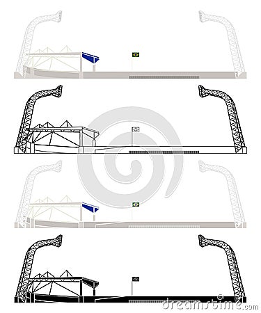 Olympic Stadium in Goiania, Brazil Vector Illustration