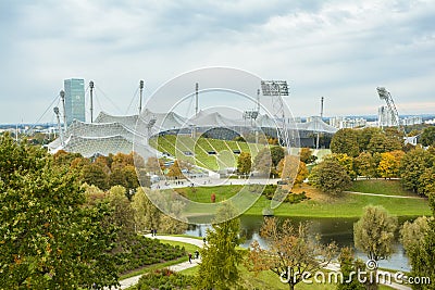 Olympic stadium in Olympiapark, Munich, Germany Editorial Stock Photo