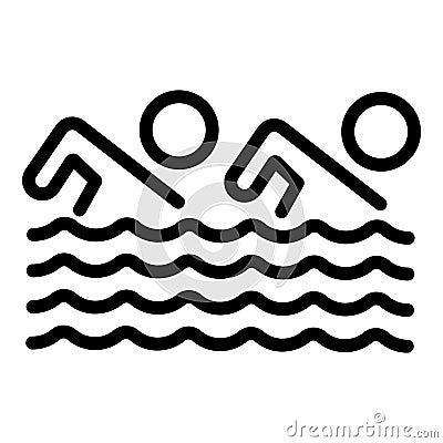 Olympic swimming team icon, outline style Stock Photo