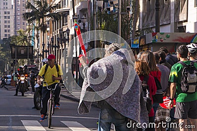 Olympic torch relay - Rio 2016 - SÃ£o Paulo/SP Editorial Stock Photo