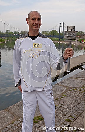 Olympic Torchbearer Paul Giblin, Editorial Stock Photo