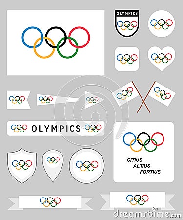 Olympics flags set Vector Illustration