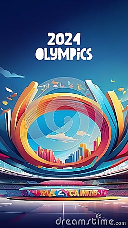 Olympics Game - A Sports Olympics Stadium, olympic games Concept lllustration Stock Photo