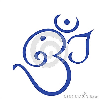 Om in blue Vector Illustration