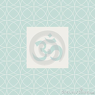 Om Blue Yoga Studio Design Card Vector Illustration