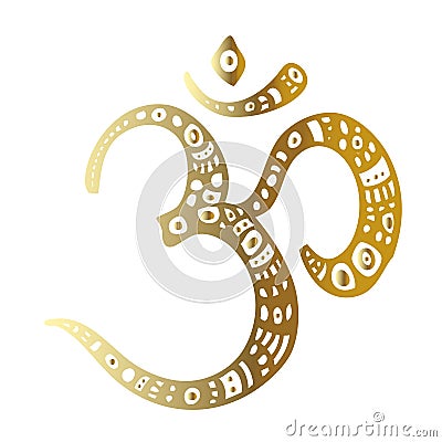 Om symbol. Aum, ohm. Cartoon Illustration