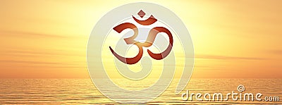 Om symbol on water Stock Photo