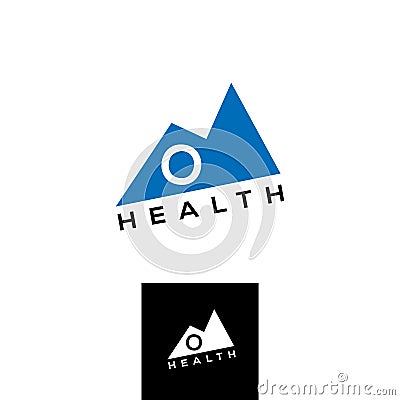 Om vector logo. Health lifestyle emblem. Mountain sign design element. Yoga school design element Vector Illustration