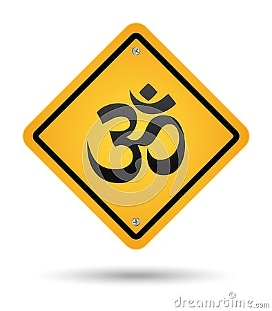 Om yellow sign Vector Illustration