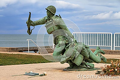 Omaha Beach 116th Regimental Combat Team Memorial Editorial Stock Photo