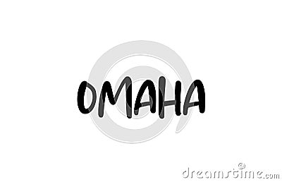 Omaha city handwritten typography word text hand lettering. Modern calligraphy text. Black color Vector Illustration