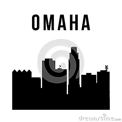 Omaha city simple silhouette. Vector Illustration