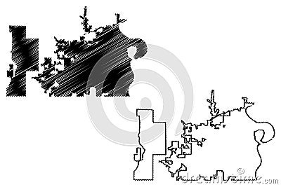 Omaha City map vector Vector Illustration