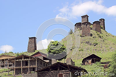 Omalo village. Tusheti region (Georgia) Stock Photo