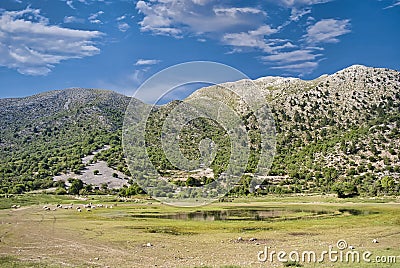 Omalos Plateau, Lefka Ori, Crete Stock Photo