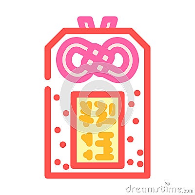 omamori amulet shintoism color icon vector illustration Cartoon Illustration