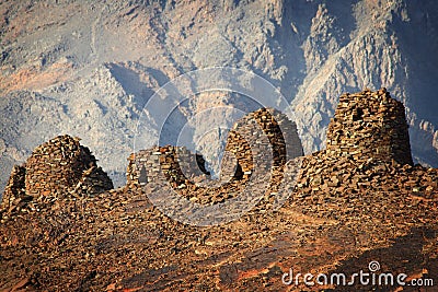 Oman: Beehive tombs Stock Photo