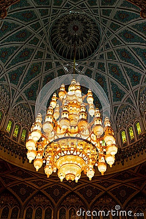 in oman and the chandelier Stock Photo